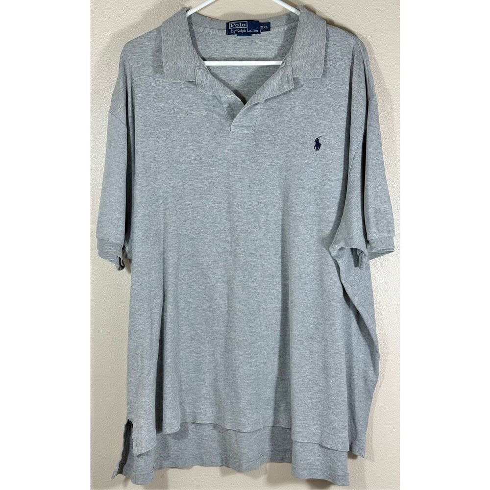Vintage Polo Ralph Lauren  Classic Fit Cotton Collared Grey Polo Shirt Men's XXL